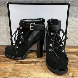 Nine West Smokino Black Womens Ankle Boots Size 8.5M